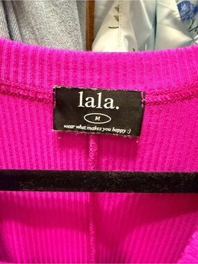 Dressed in LALA Women's Ribbed Play Set in Bright Pink